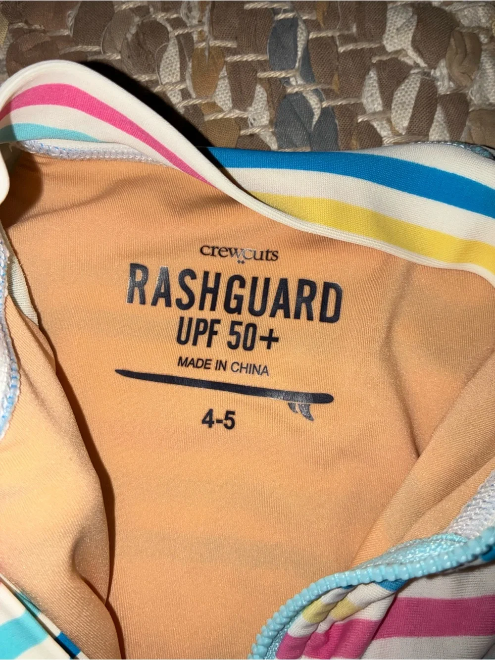 Crewcuts Striped Long-Sleeve Rashguard - Yellow, Pink, Blue